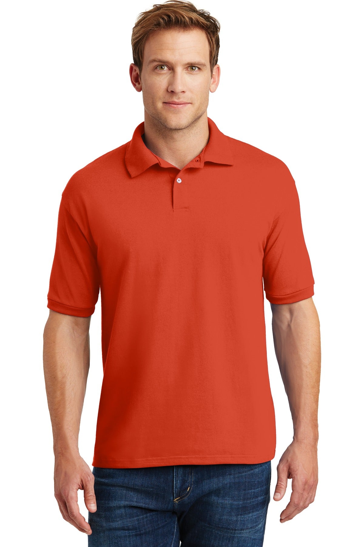 Hanes® EcoSmart® - 5.2-Ounce Jersey Knit Sport Shirt. 054X