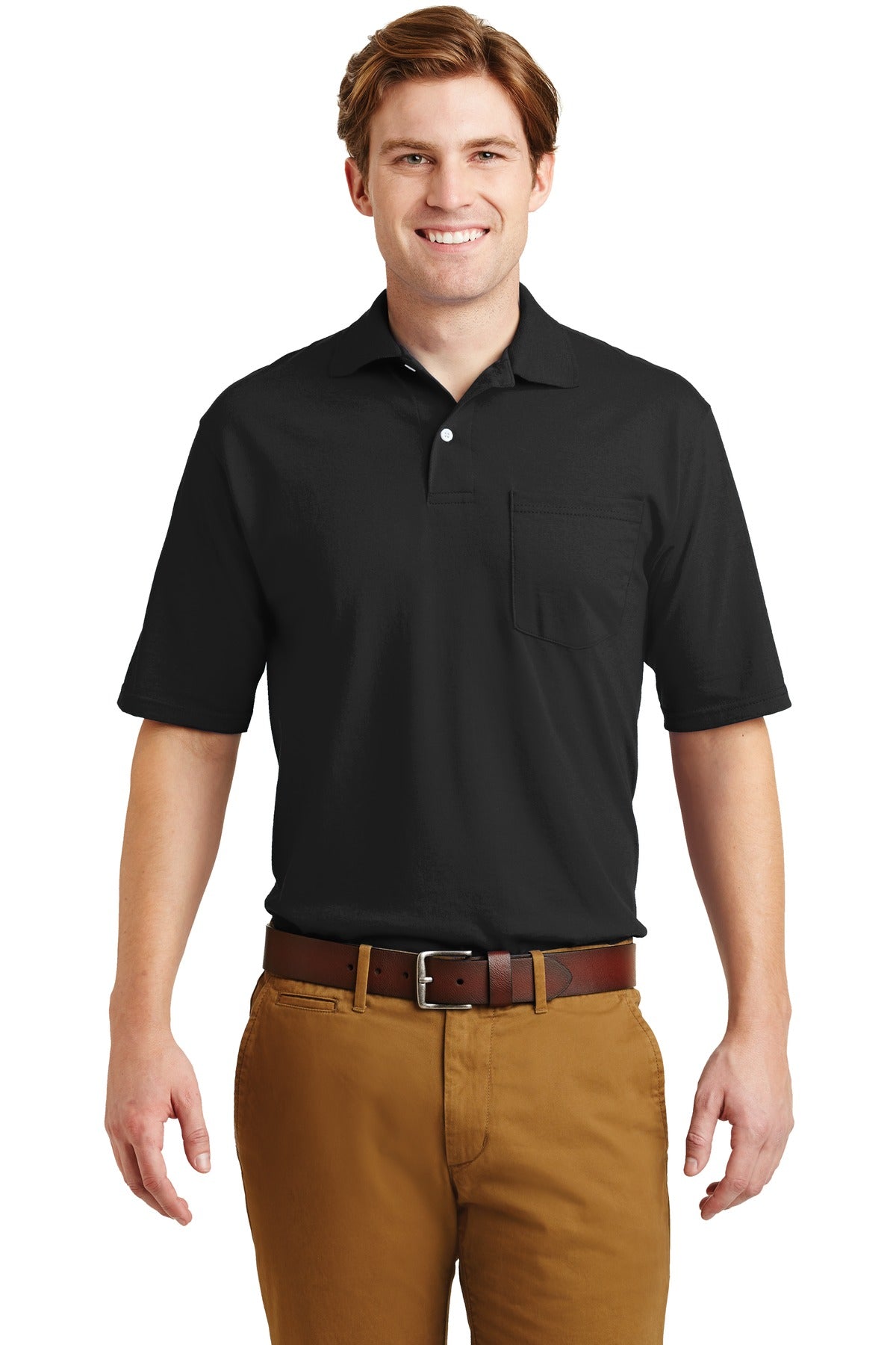 JERZEES® -SpotShield™ 5.6-Ounce Jersey Knit Sport Shirt with Pocket. 436MP