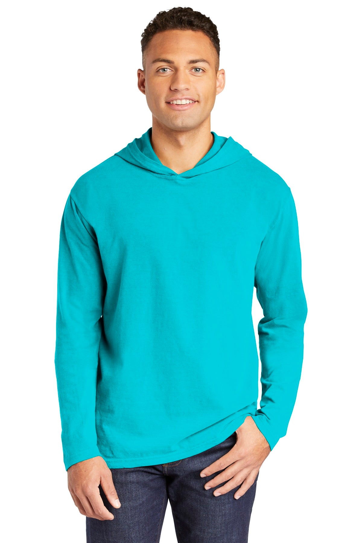 COMFORT COLORS ® Heavyweight Ring Spun Long Sleeve Hooded Tee. 4900