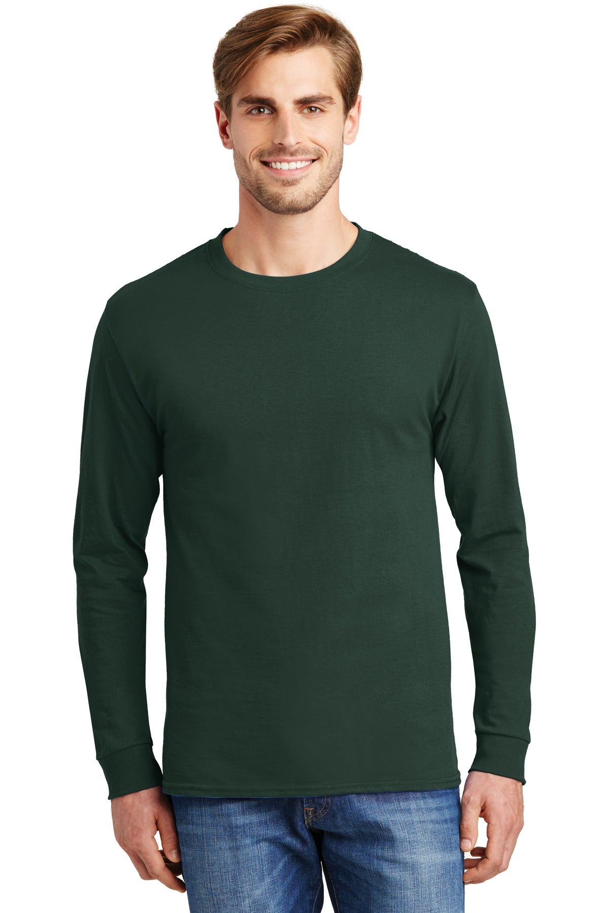 Hanes® - Tagless® 100% Cotton Long Sleeve T-Shirt.  5586