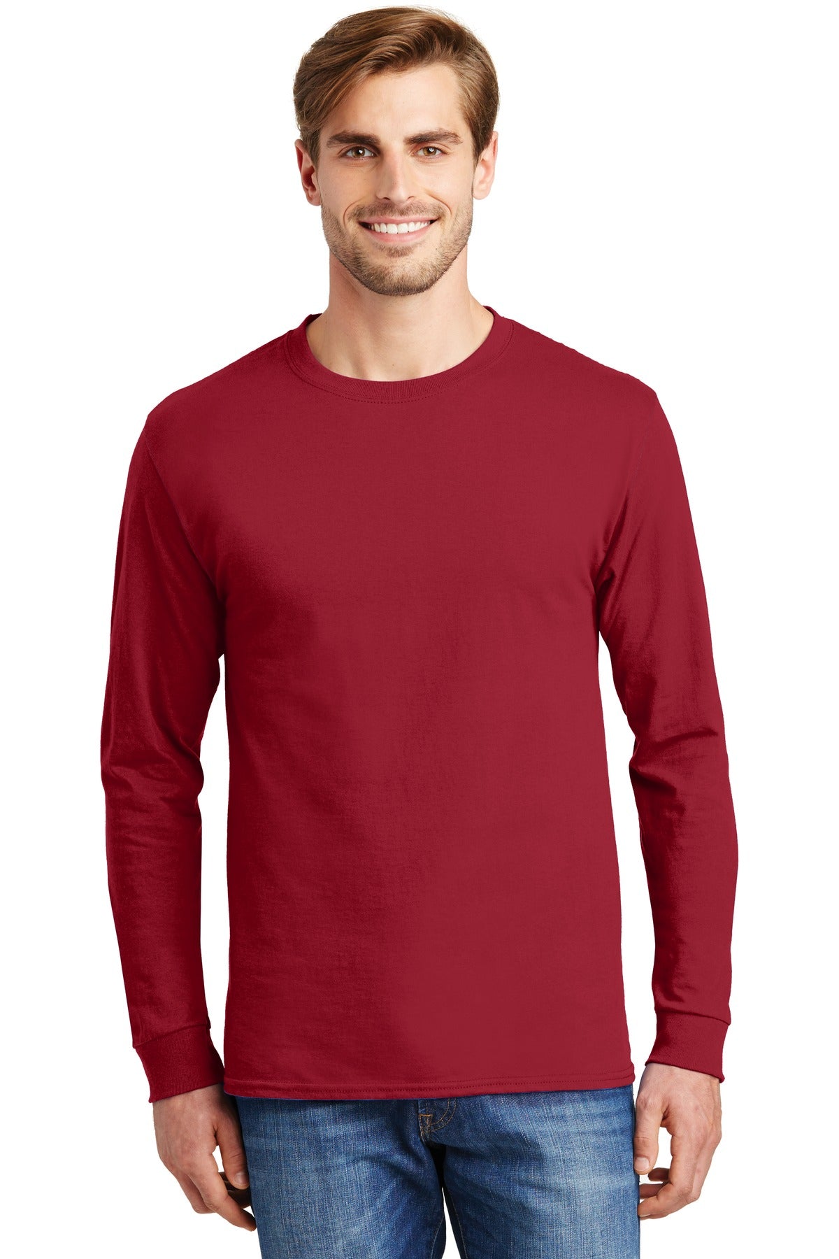 Hanes® - Tagless® 100% Cotton Long Sleeve T-Shirt.  5586