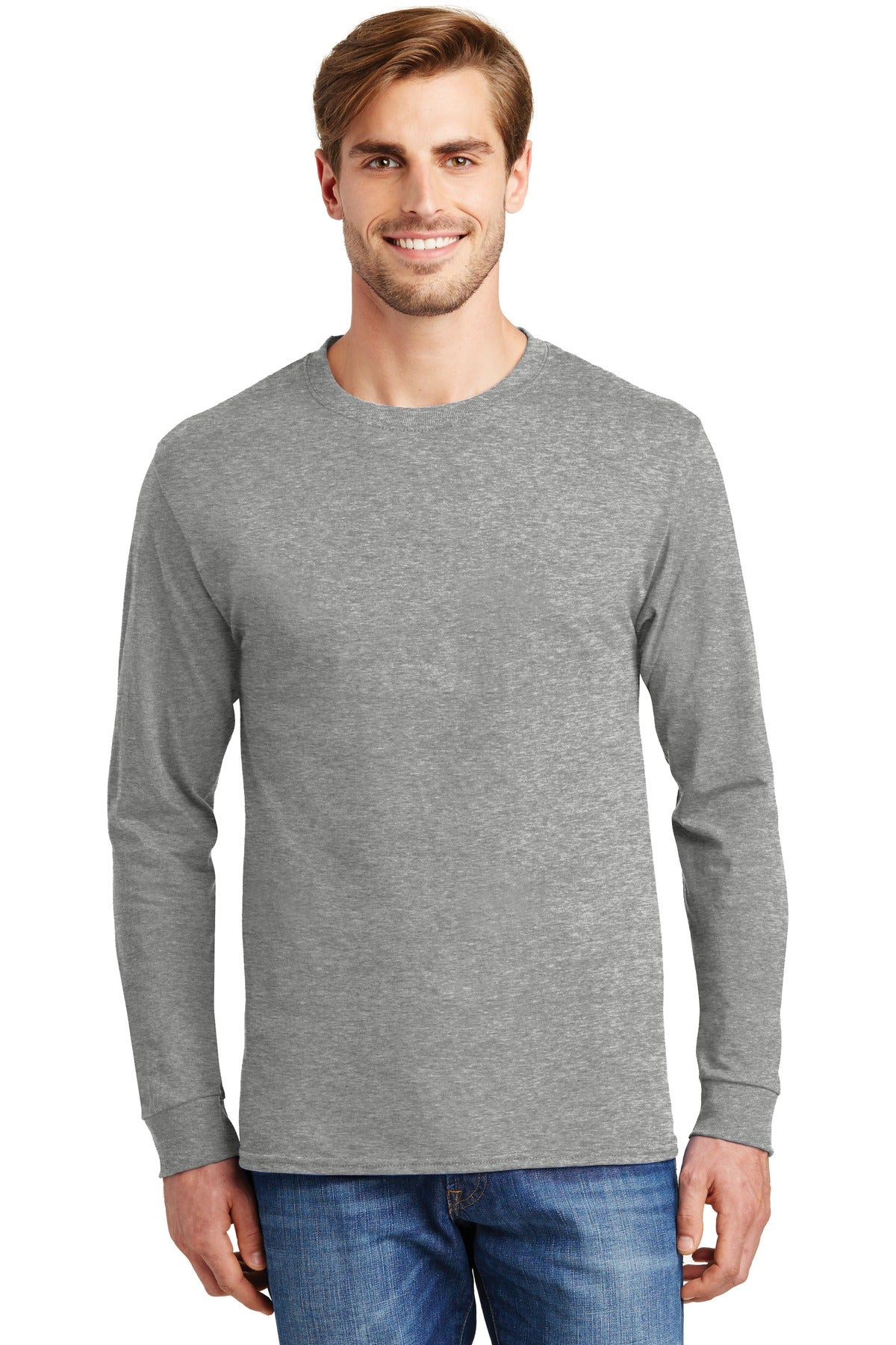 Hanes® - Tagless® 100% Cotton Long Sleeve T-Shirt.  5586