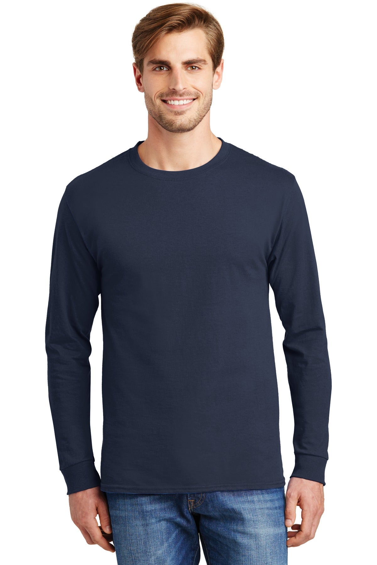 Hanes® - Tagless® 100% Cotton Long Sleeve T-Shirt.  5586