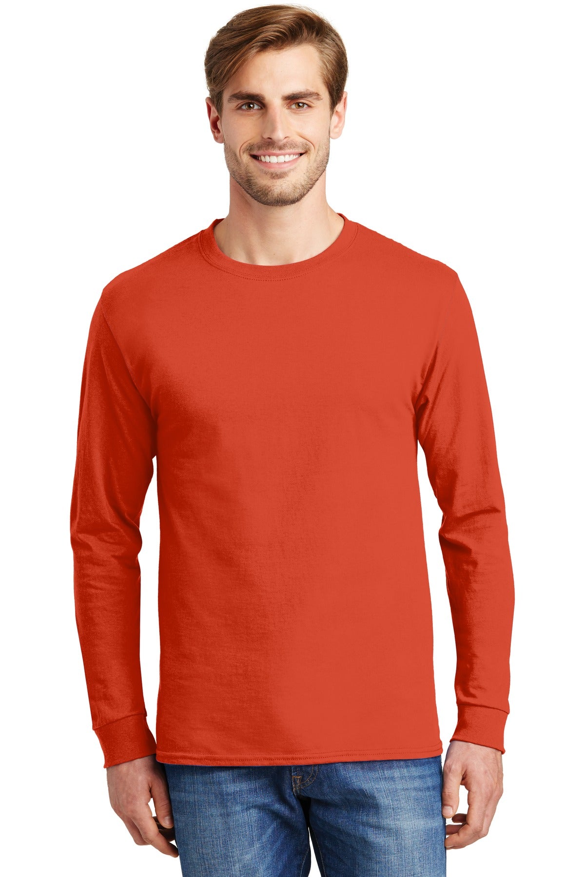 Hanes® - Tagless® 100% Cotton Long Sleeve T-Shirt.  5586