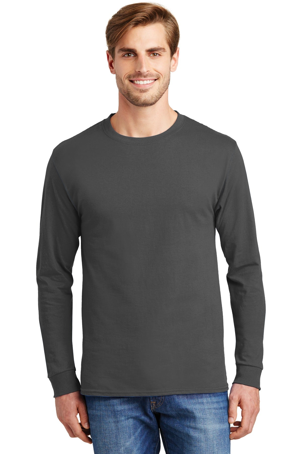 Hanes® - Tagless® 100% Cotton Long Sleeve T-Shirt.  5586