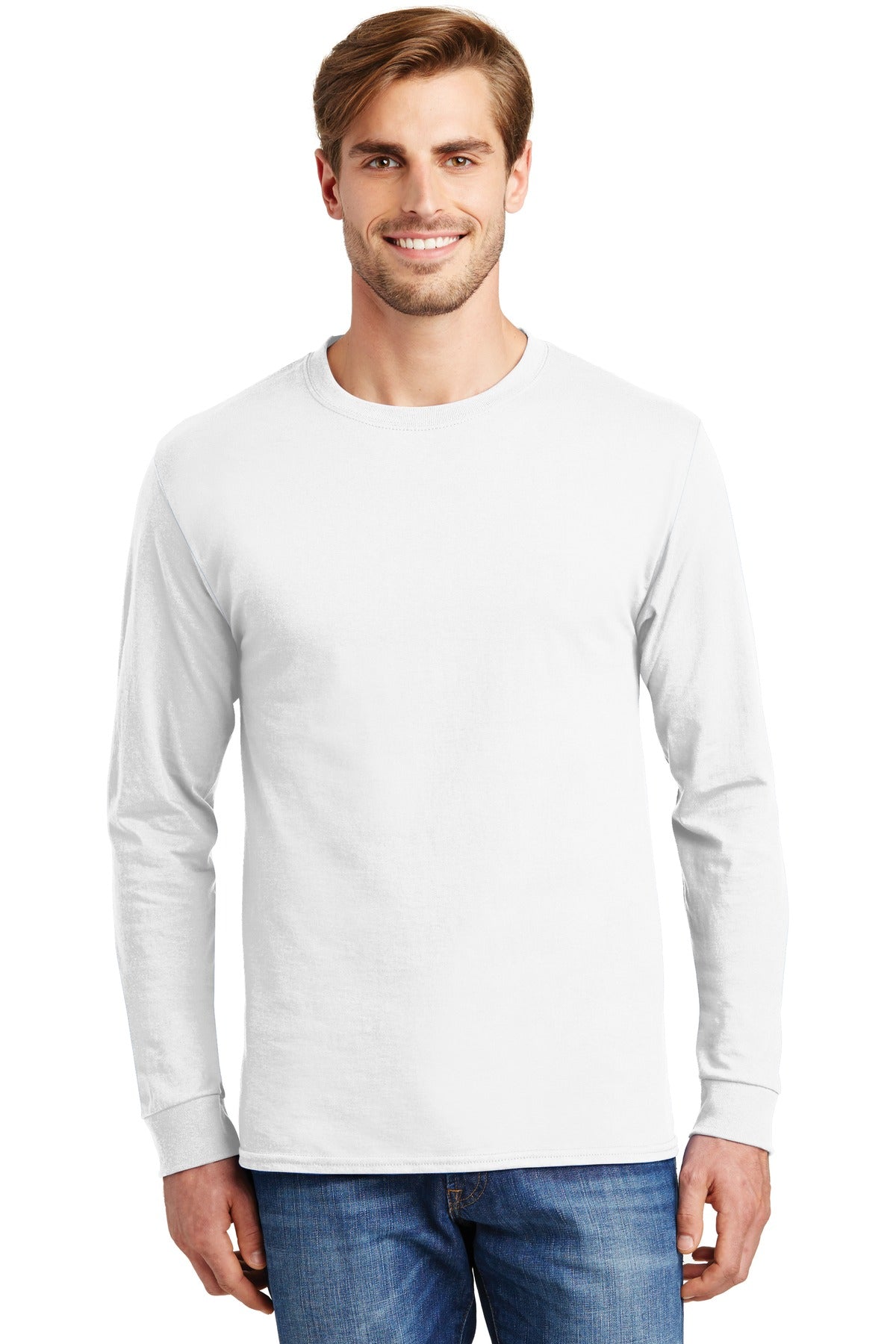 Hanes® - Tagless® 100% Cotton Long Sleeve T-Shirt.  5586