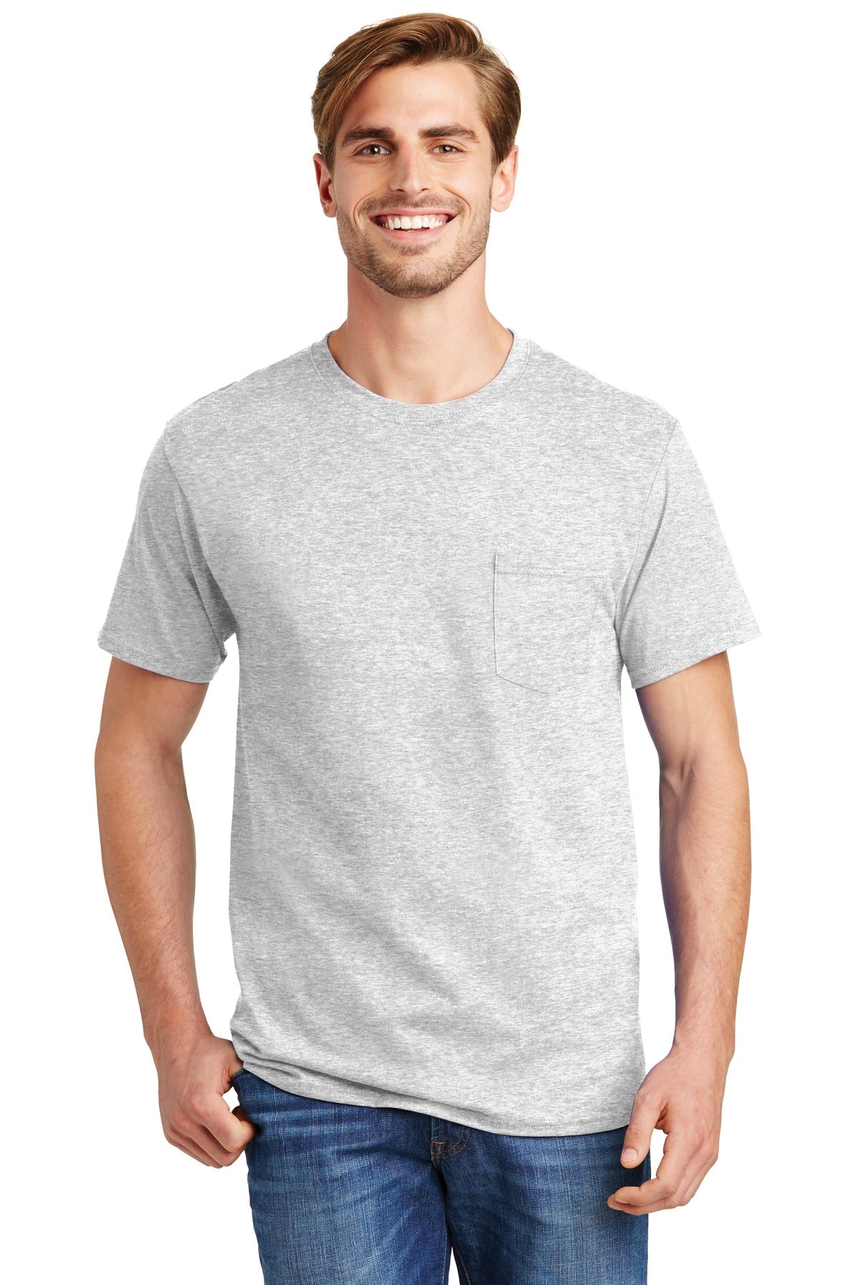 Hanes® - Tagless® 100%  Cotton T-Shirt with Pocket.  5590