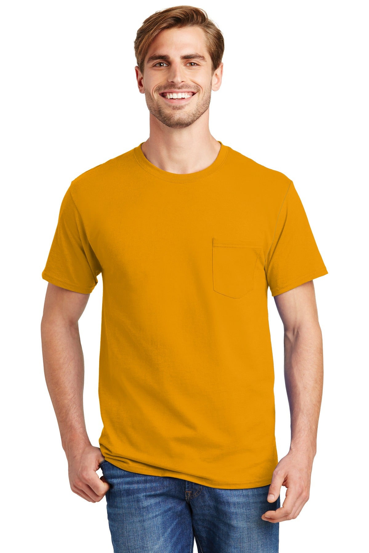 Hanes® - Tagless® 100%  Cotton T-Shirt with Pocket.  5590
