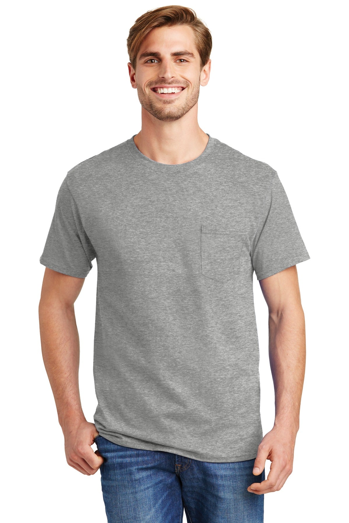 Hanes® - Tagless® 100%  Cotton T-Shirt with Pocket.  5590