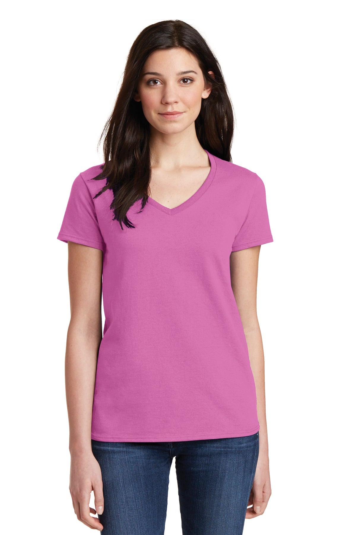 Gildan® Ladies Heavy Cotton™ 100% Cotton V-Neck T-Shirt. 5V00L