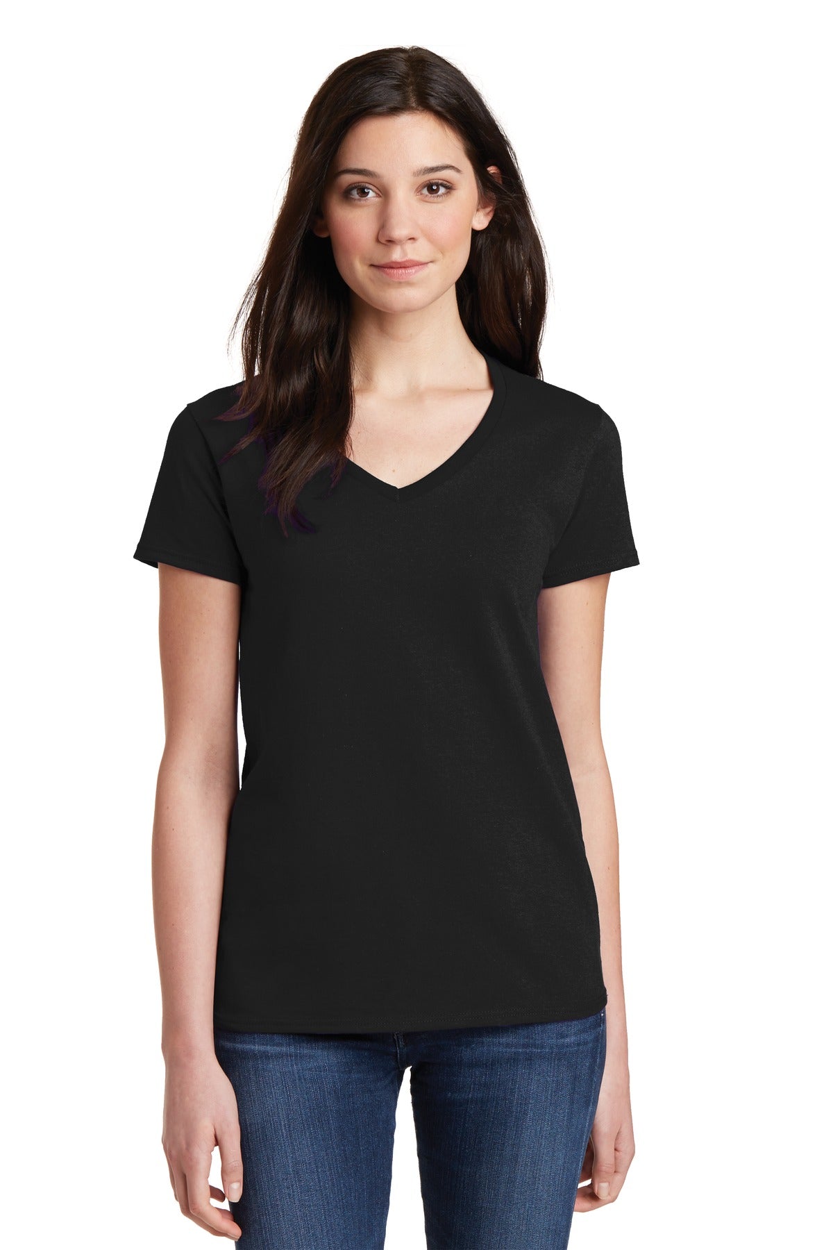 Gildan® Ladies Heavy Cotton™ 100% Cotton V-Neck T-Shirt. 5V00L