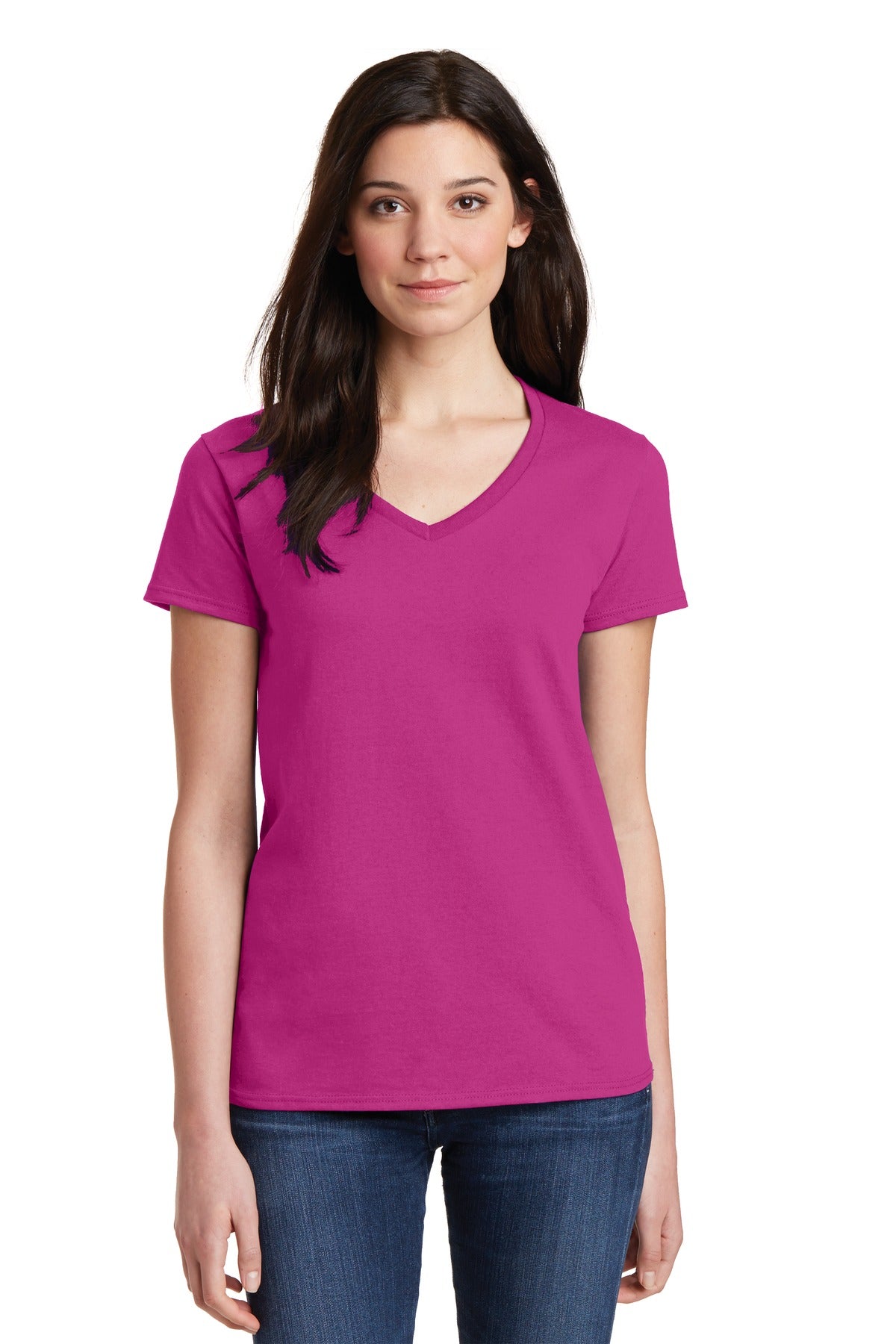 Gildan® Ladies Heavy Cotton™ 100% Cotton V-Neck T-Shirt. 5V00L