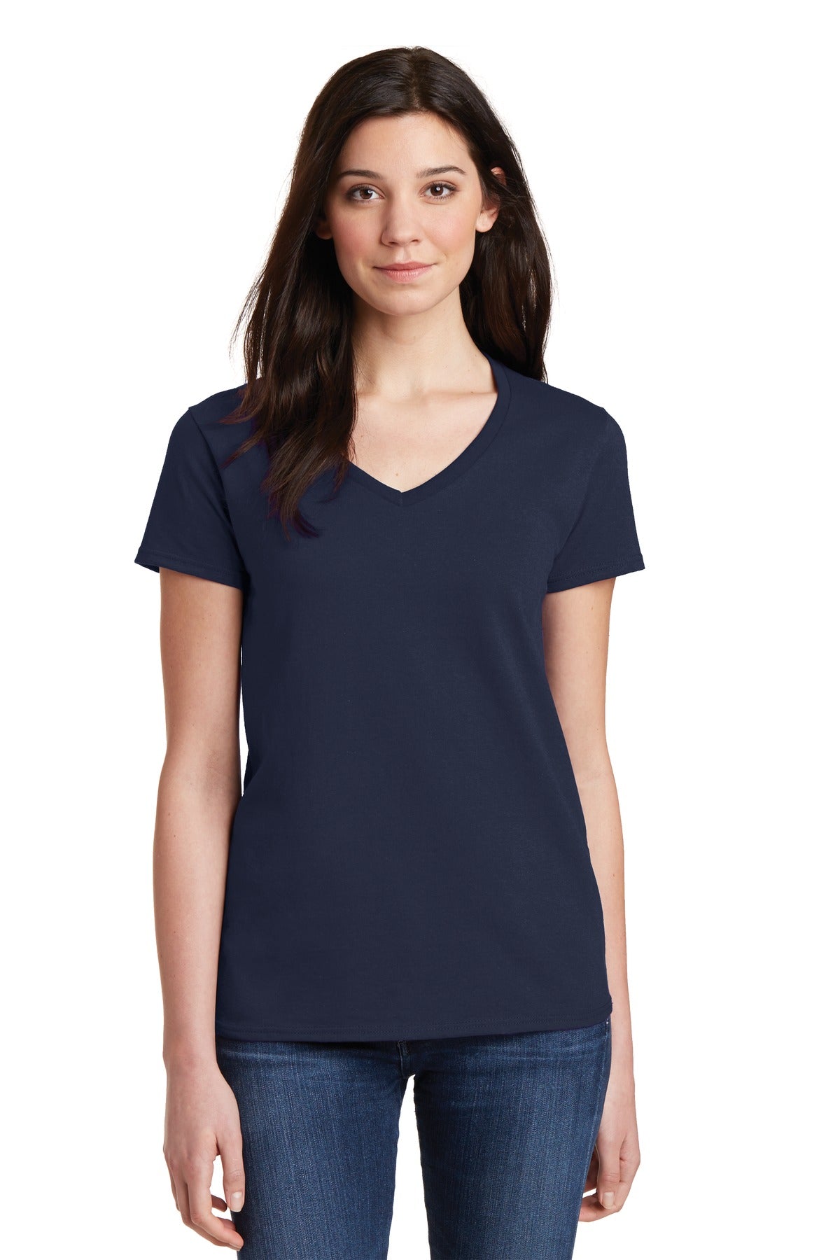 Gildan® Ladies Heavy Cotton™ 100% Cotton V-Neck T-Shirt. 5V00L