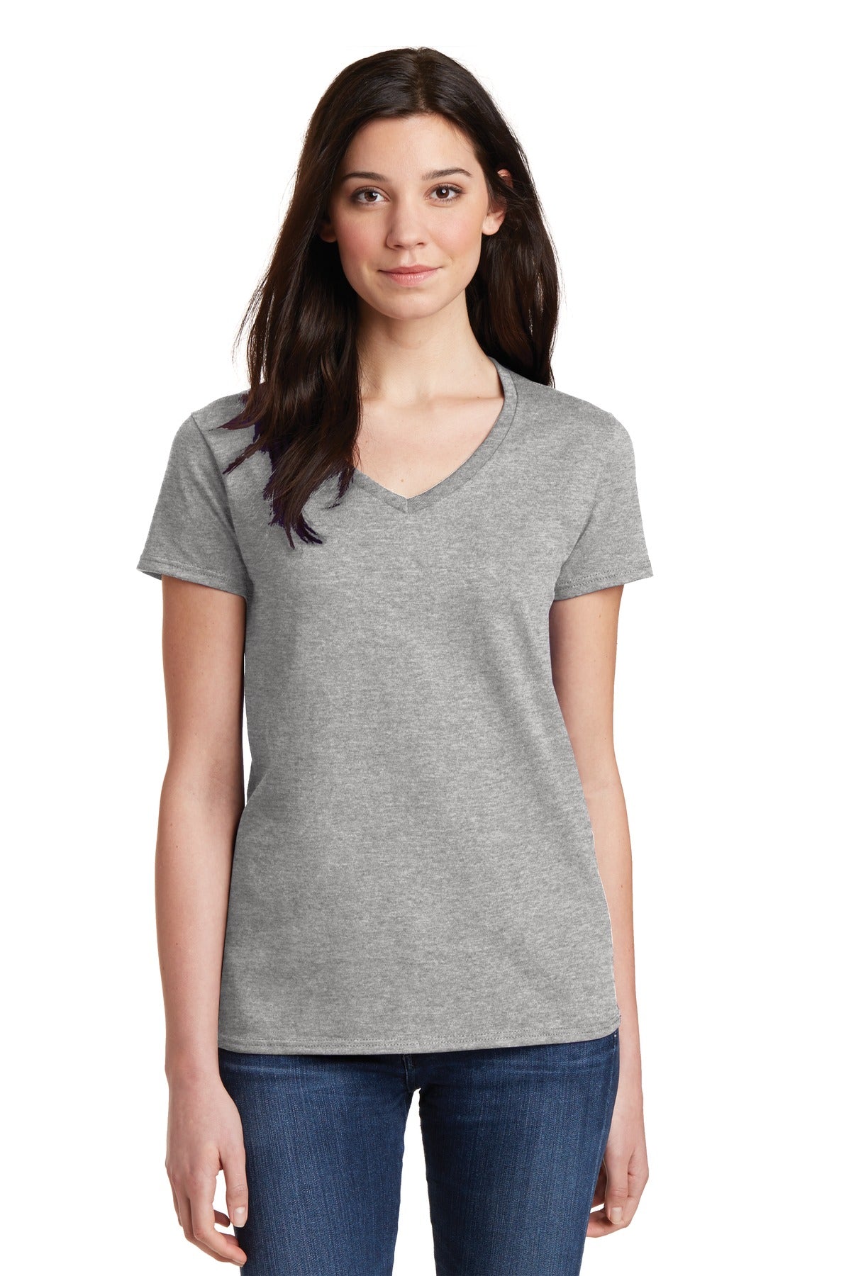 Gildan® Ladies Heavy Cotton™ 100% Cotton V-Neck T-Shirt. 5V00L