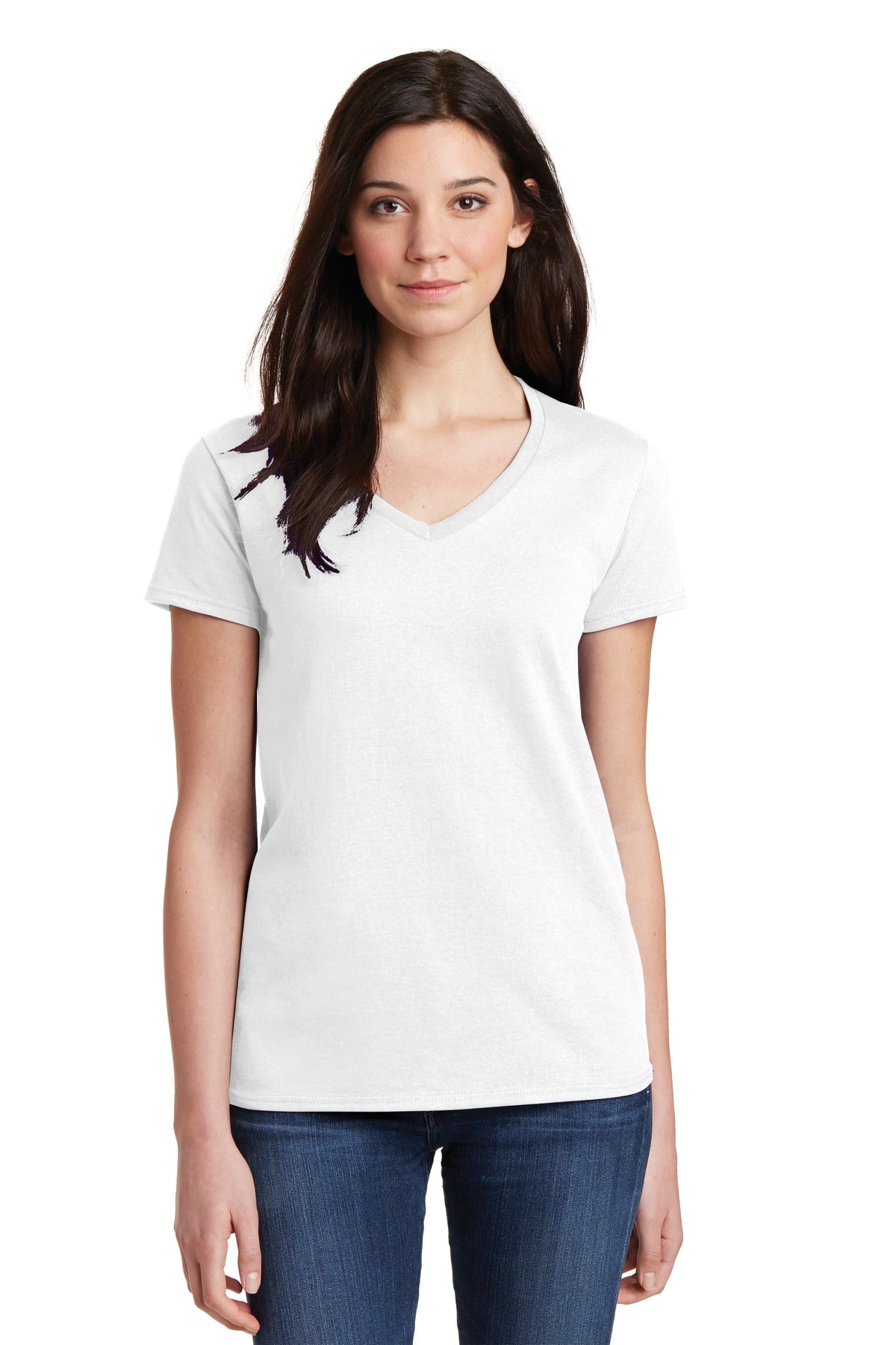 Gildan® Ladies Heavy Cotton™ 100% Cotton V-Neck T-Shirt. 5V00L