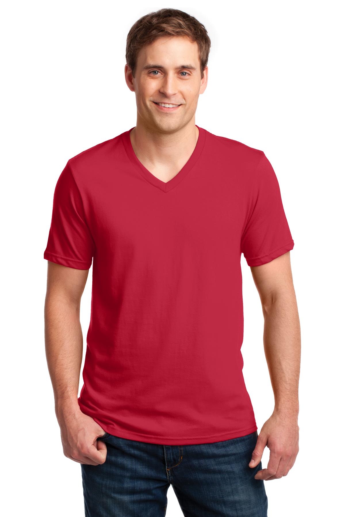 DISCONTINUED Anvil® 100% Combed Ring Spun Cotton V-Neck T-Shirt. 982