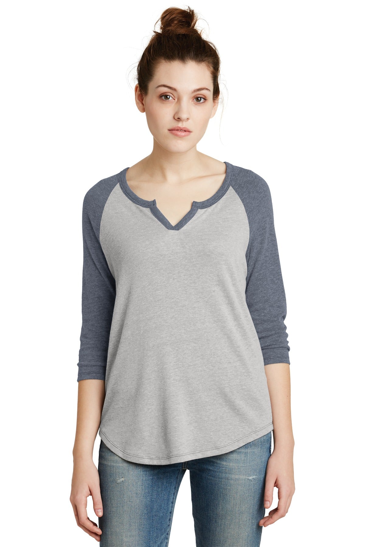 Alternative Women&#39;s Outfield 3/4-Sleeve Vintage 50/50 Tee. AA5060