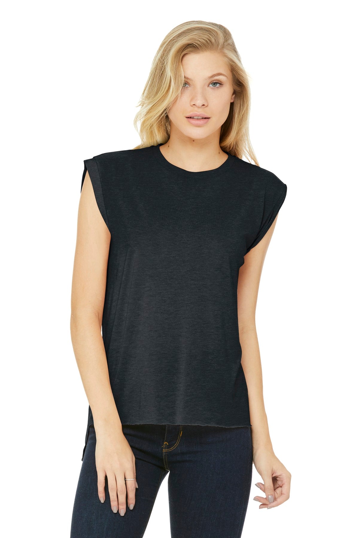BELLA+CANVAS ® Women&#39;s Flowy Muscle Tee With Rolled Cuffs. BC8804
