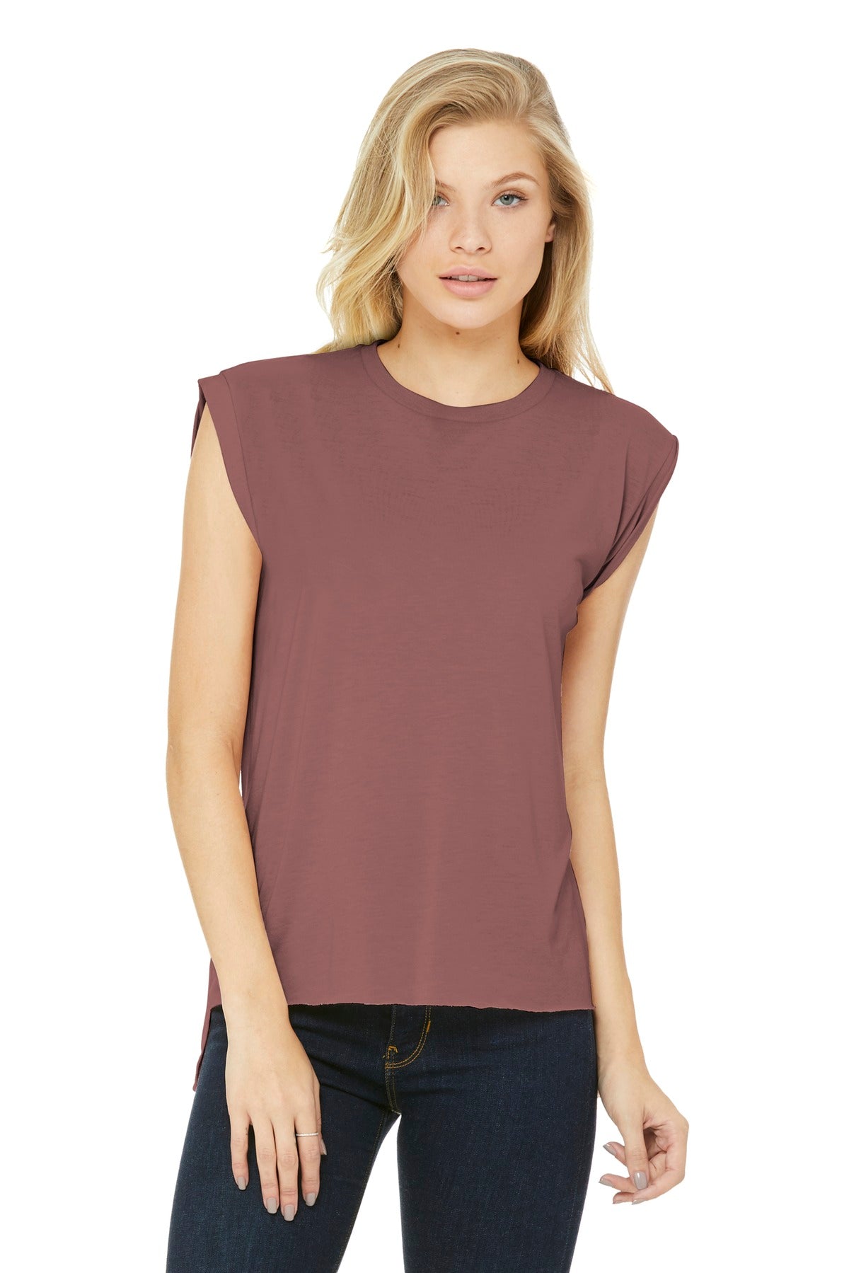 BELLA+CANVAS ® Women&#39;s Flowy Muscle Tee With Rolled Cuffs. BC8804