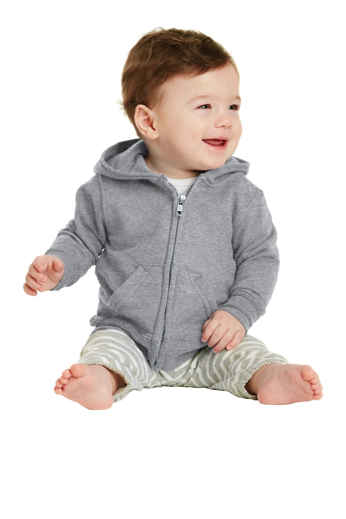 Port &amp; Company® Infant Core Fleece Full-Zip Hooded Sweatshirt. CAR78IZH