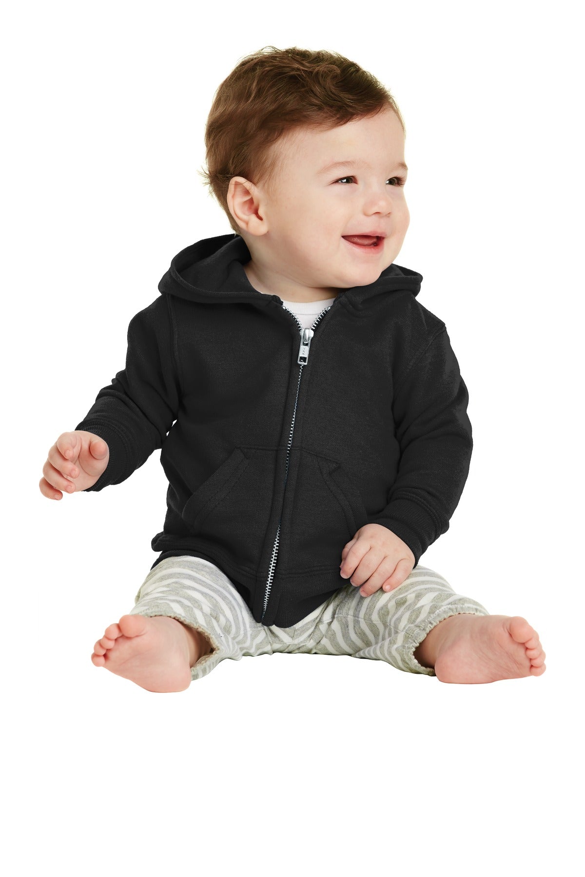 Port &amp; Company® Infant Core Fleece Full-Zip Hooded Sweatshirt. CAR78IZH