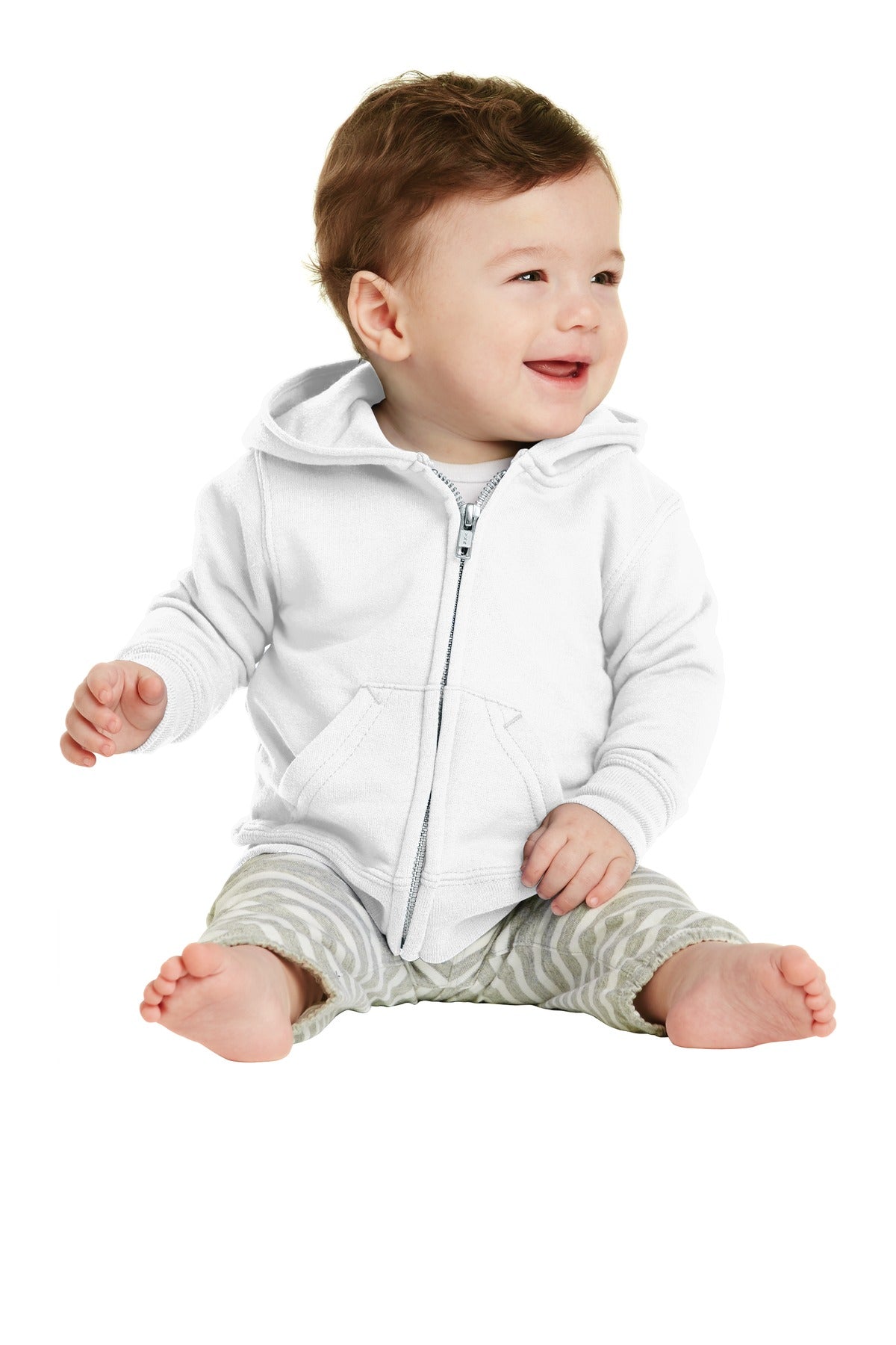 Port &amp; Company® Infant Core Fleece Full-Zip Hooded Sweatshirt. CAR78IZH