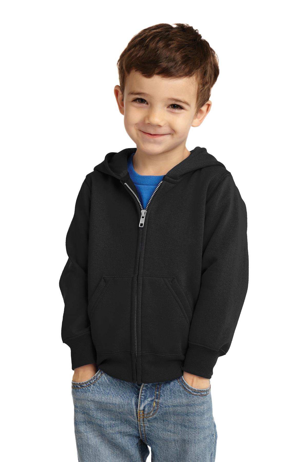 Port &amp; Company® Toddler Core Fleece Full-Zip Hooded Sweatshirt. CAR78TZH