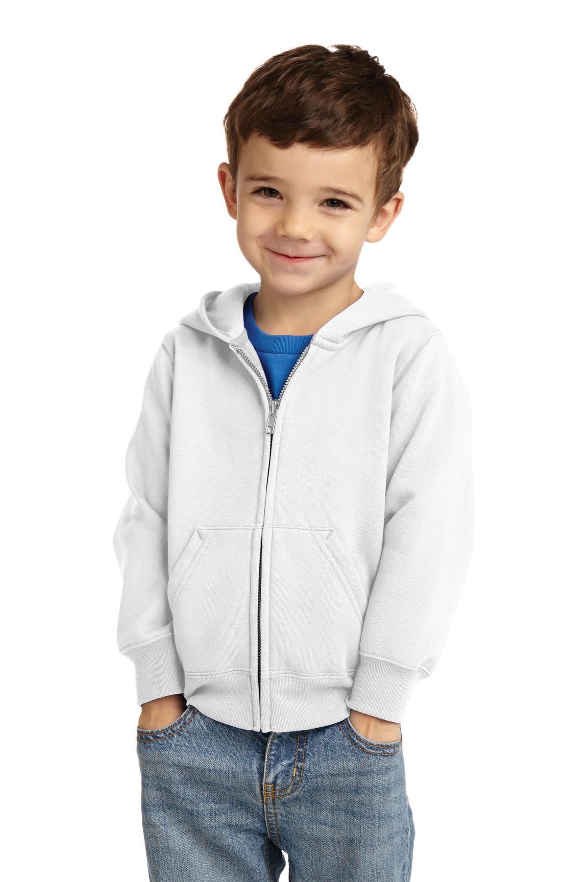 Port &amp; Company® Toddler Core Fleece Full-Zip Hooded Sweatshirt. CAR78TZH