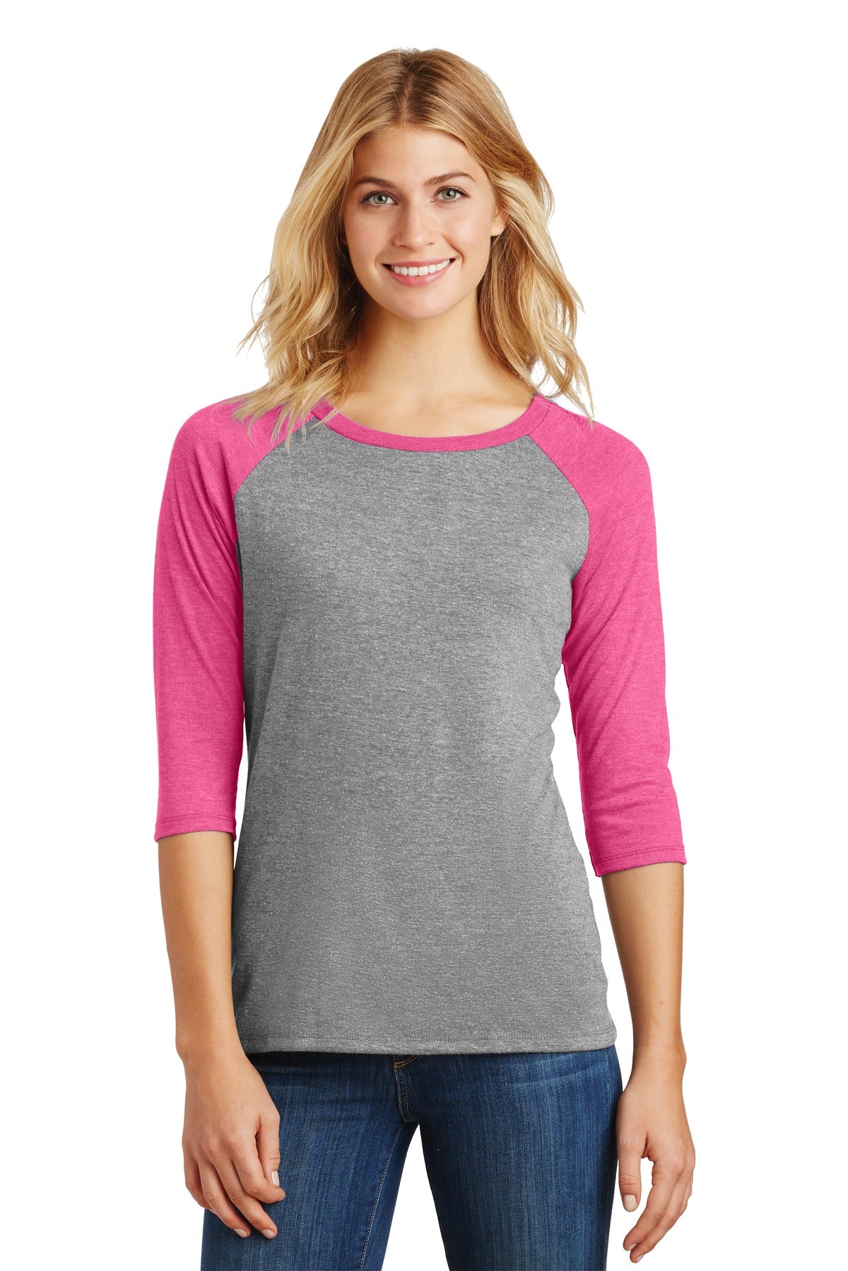 District® Women&#39;s Perfect Tri® 3/4-Sleeve Raglan. DM136L