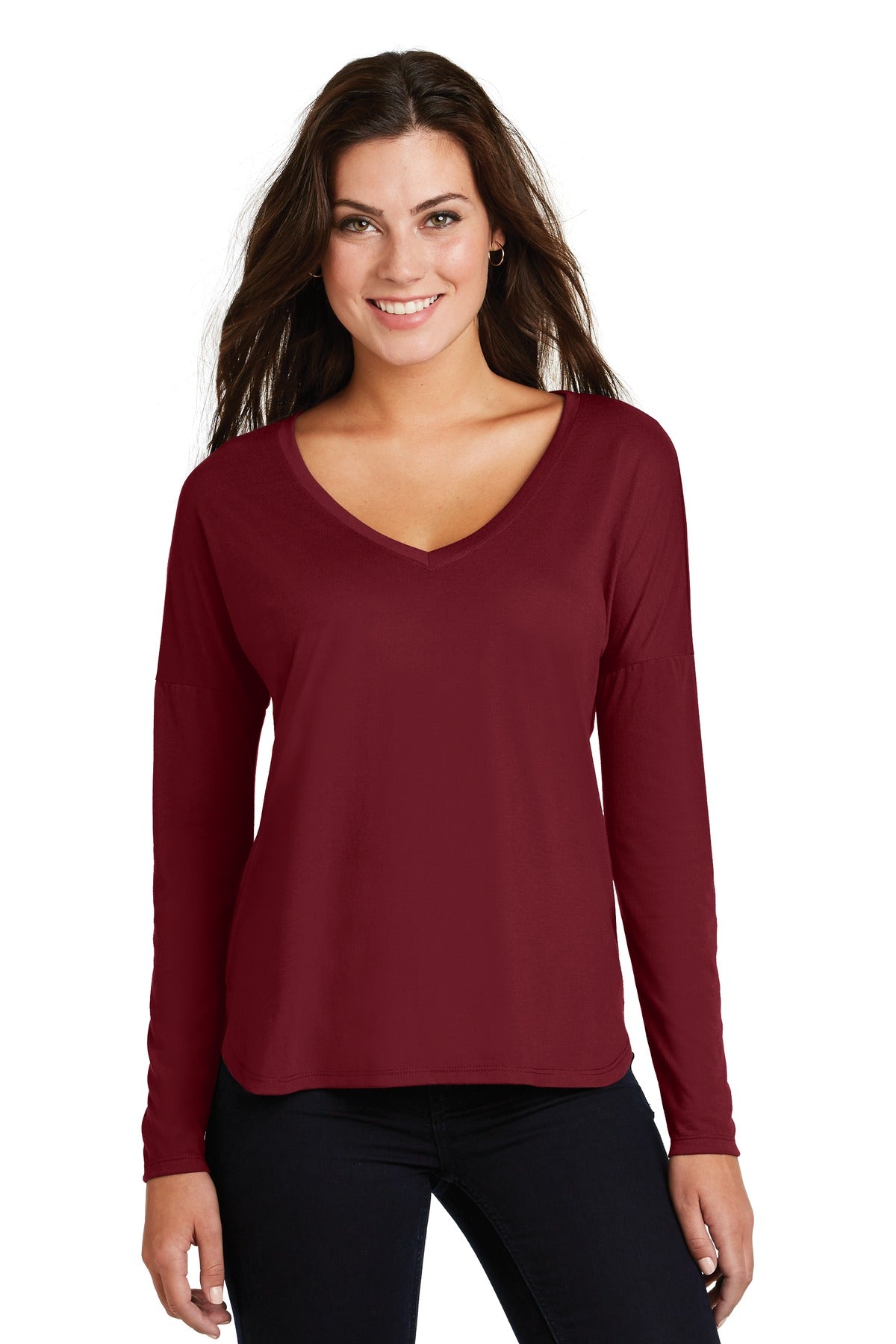 District ® Women&#39;s Drapey Long Sleeve Tee. DM413
