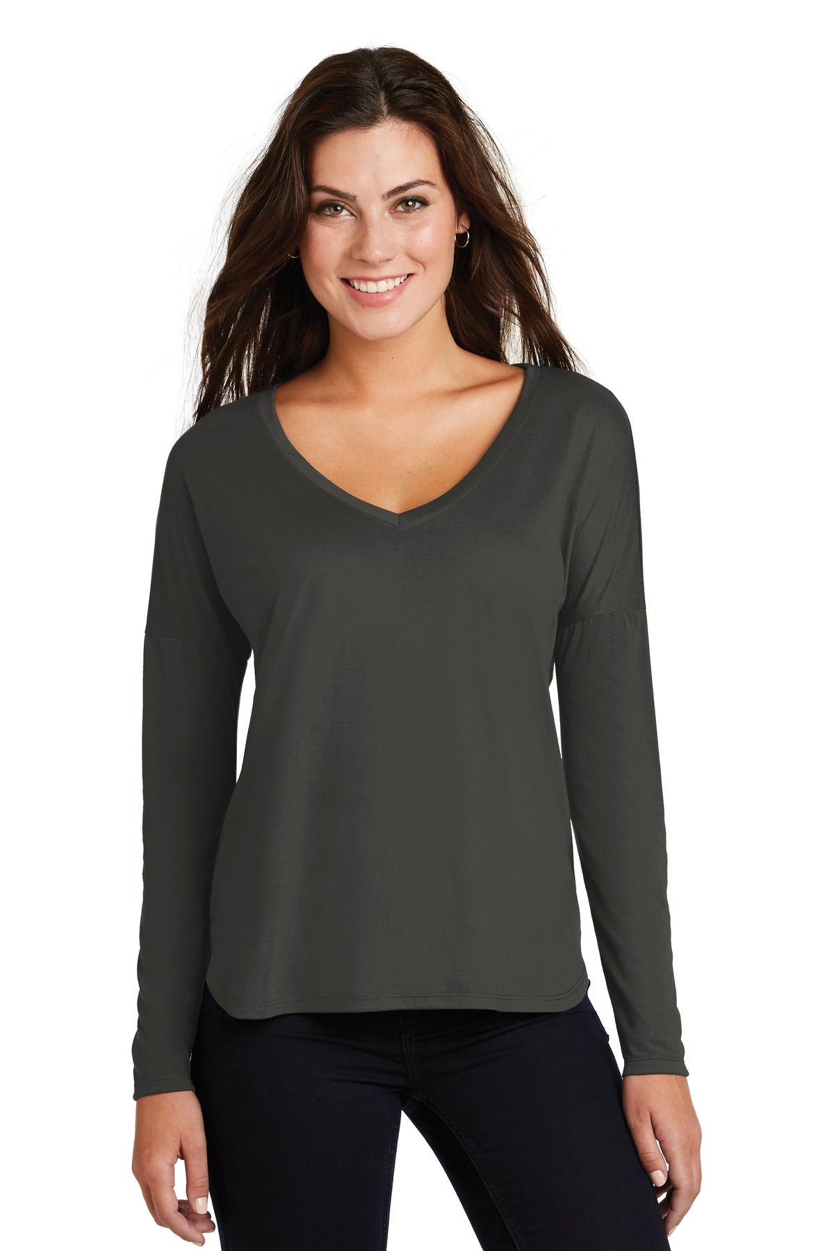 District ® Women&#39;s Drapey Long Sleeve Tee. DM413