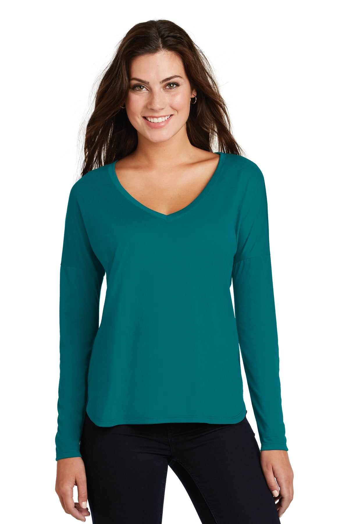 District ® Women&#39;s Drapey Long Sleeve Tee. DM413