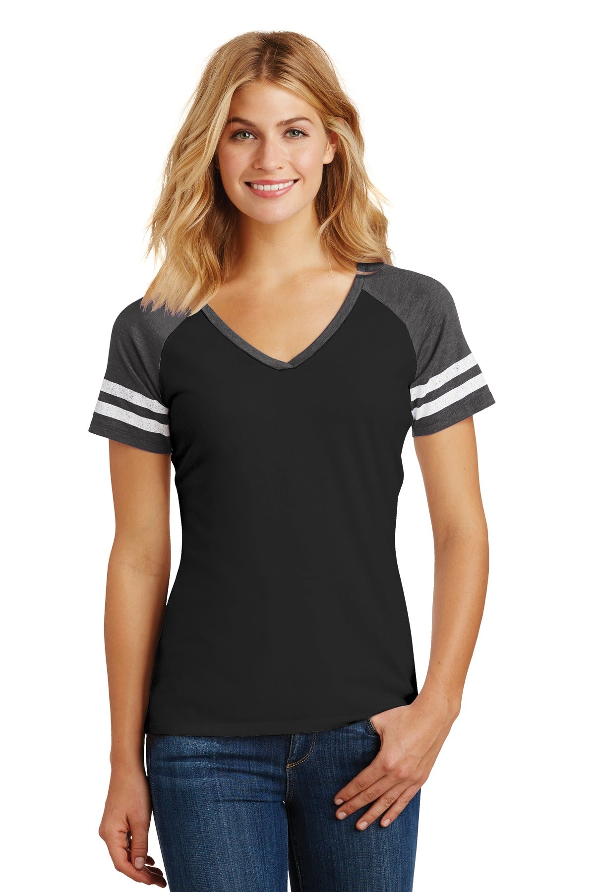 District ® Women&#39;s Game V-Neck Tee. DM476