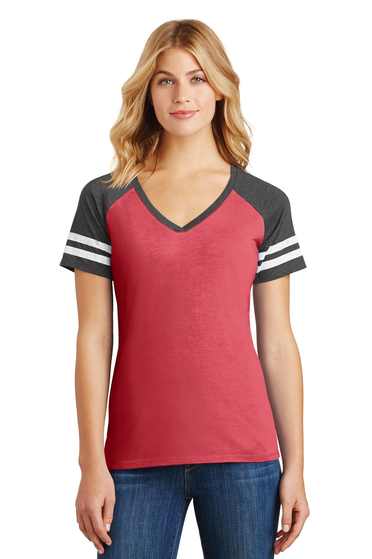 District ® Women&#39;s Game V-Neck Tee. DM476