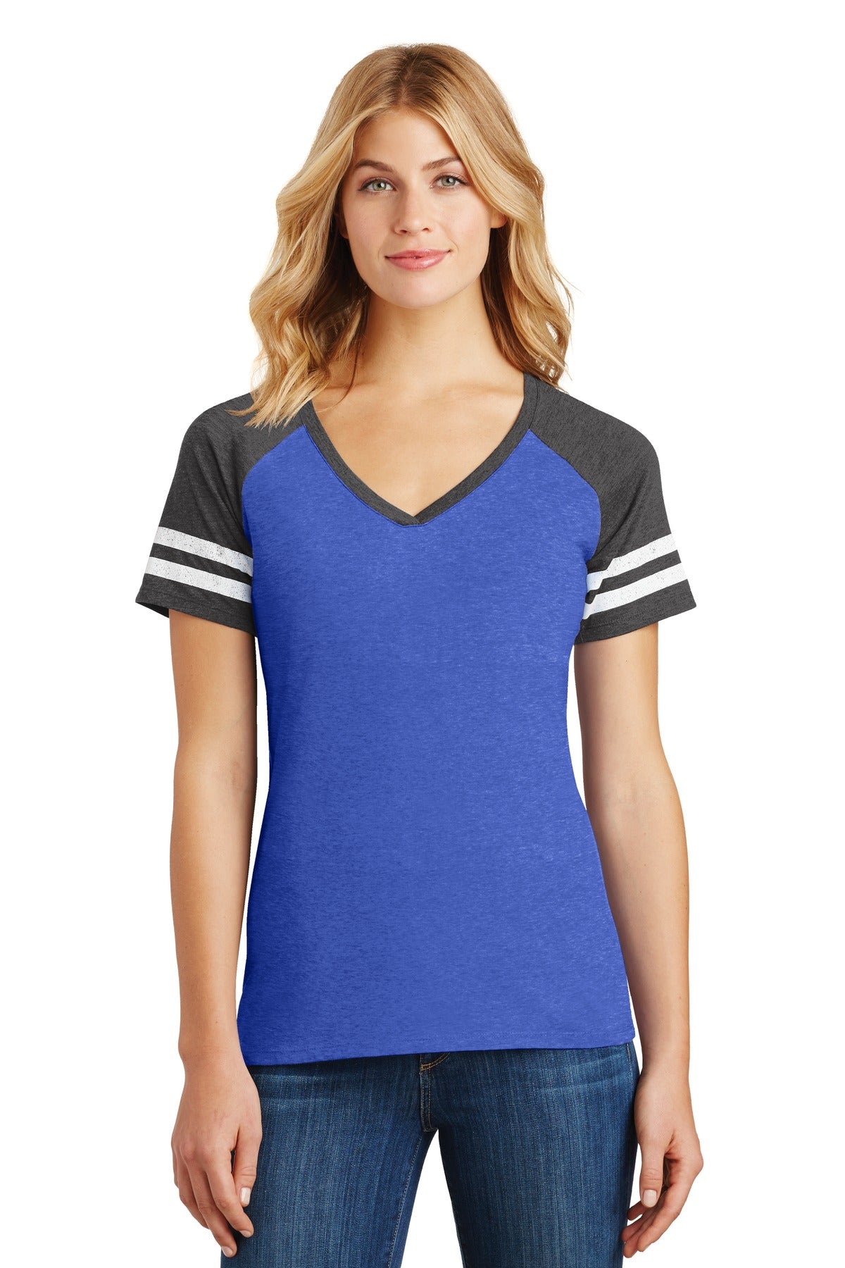 District ® Women&#39;s Game V-Neck Tee. DM476