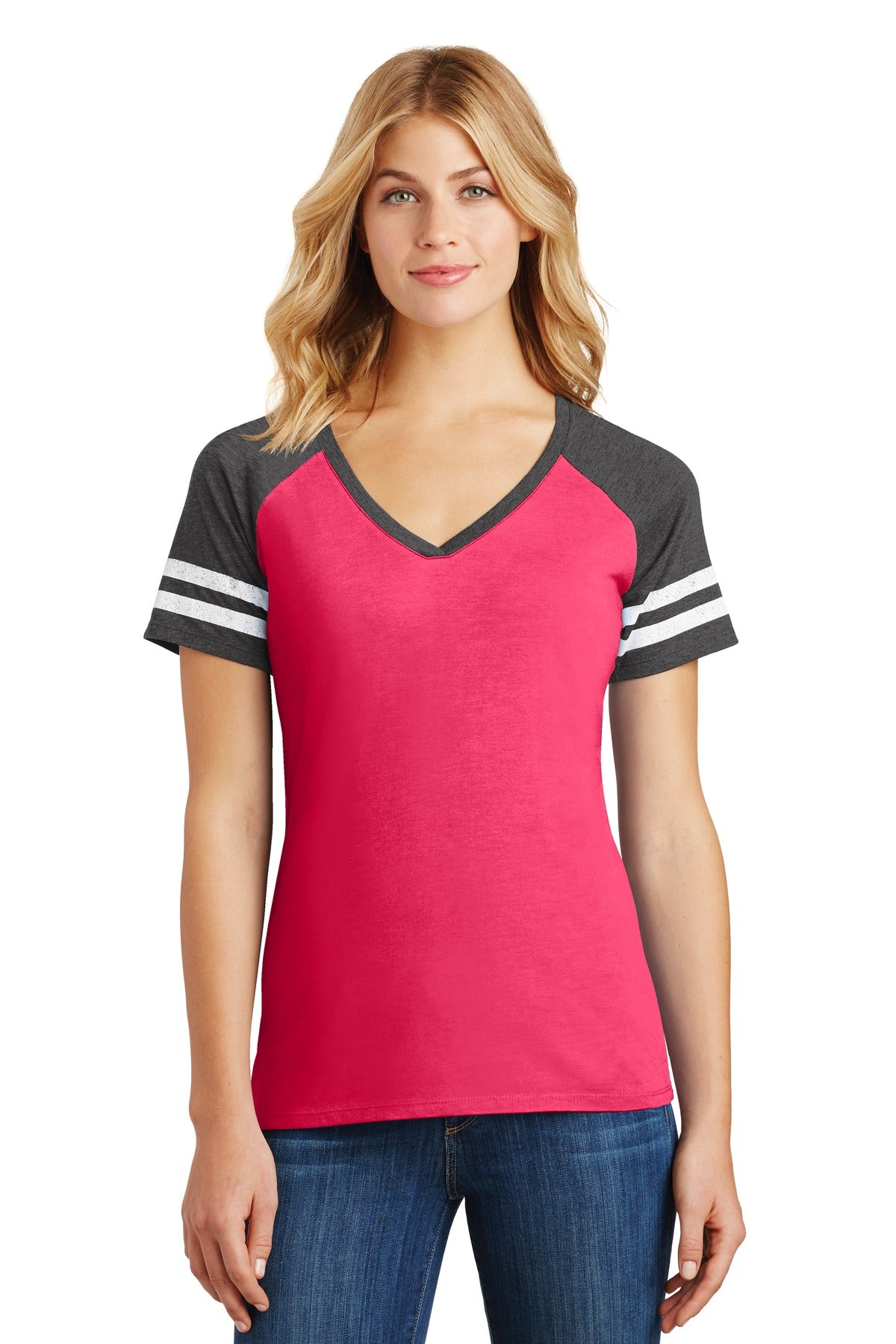 District ® Women&#39;s Game V-Neck Tee. DM476