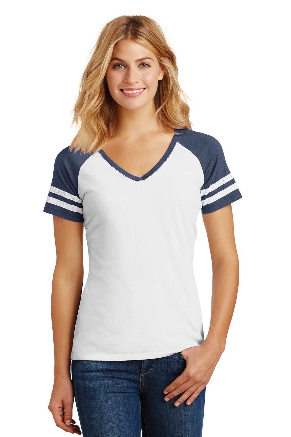 District ® Women&#39;s Game V-Neck Tee. DM476
