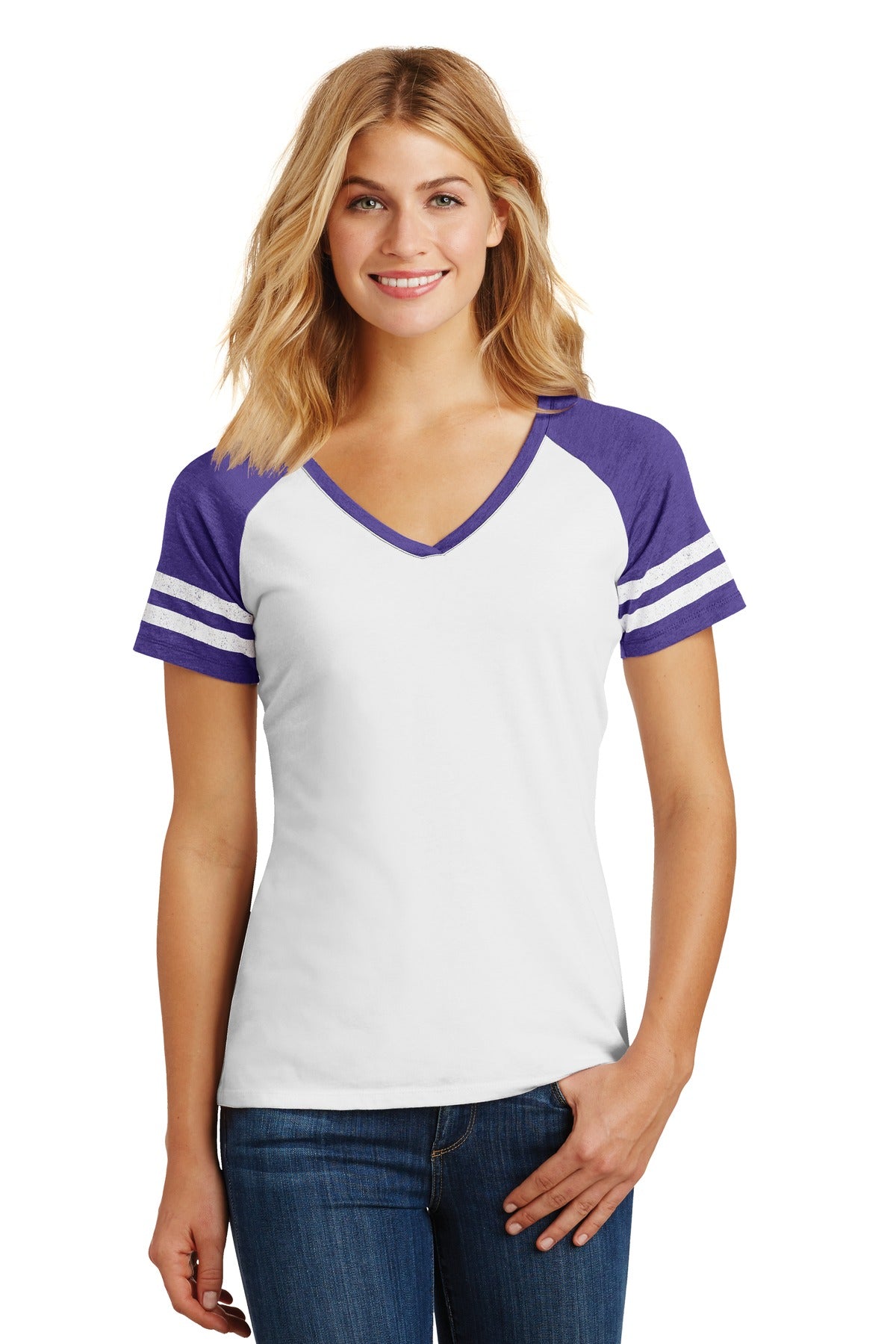 District ® Women&#39;s Game V-Neck Tee. DM476