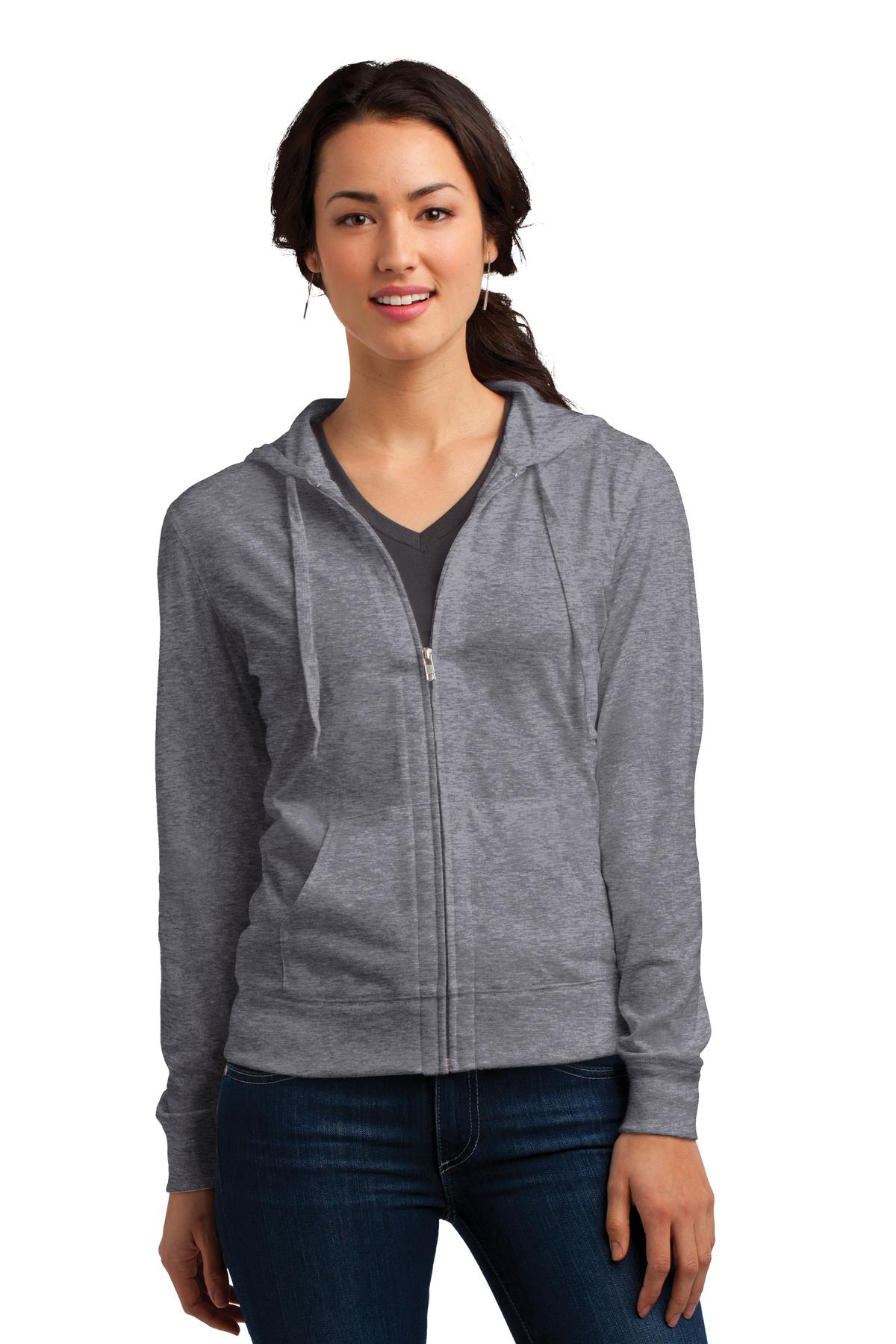 District® Women&#39;s Fitted Jersey Full-Zip Hoodie. DT2100