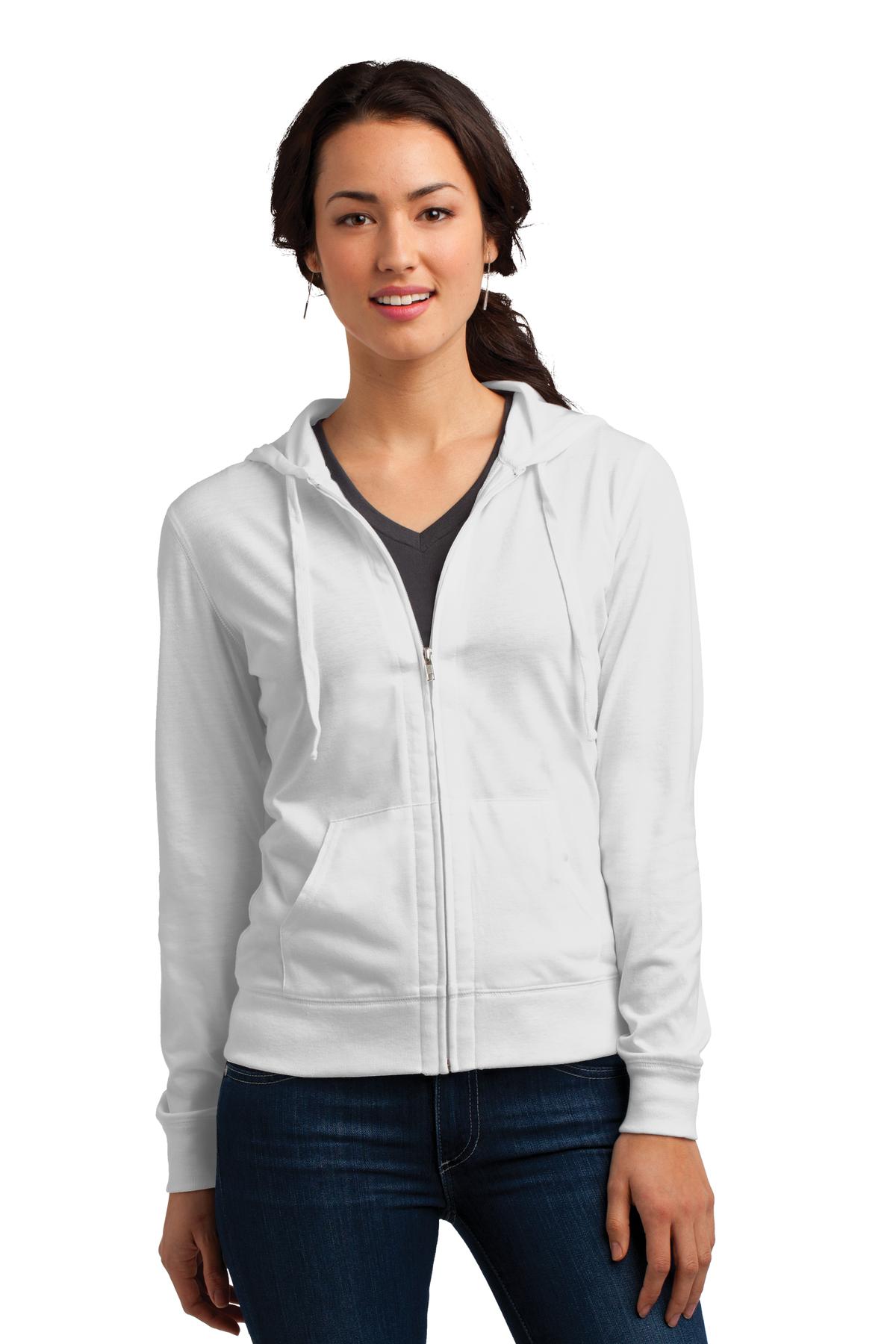 District® Women&#39;s Fitted Jersey Full-Zip Hoodie. DT2100