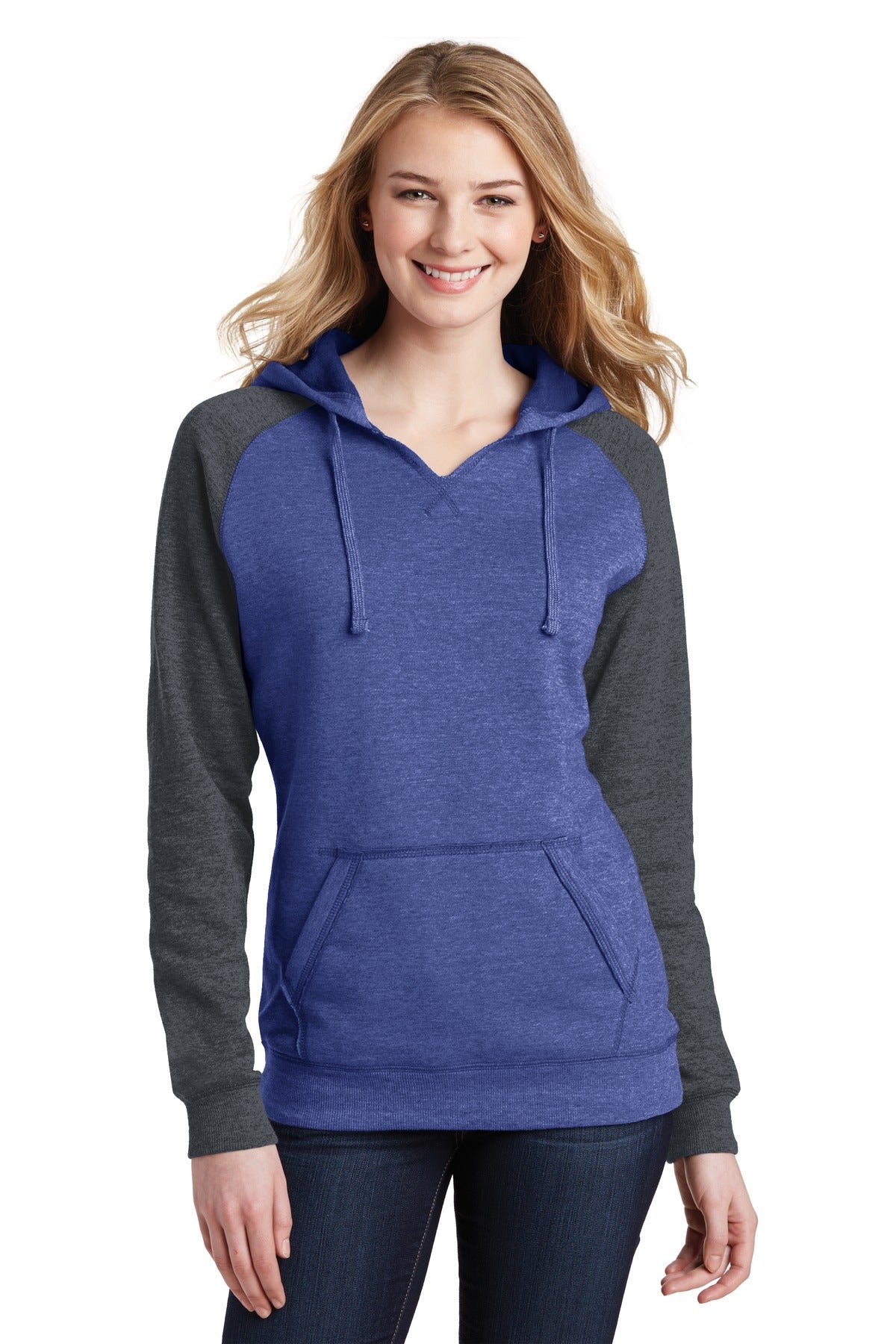 District® Women&#39;s Lightweight Fleece Raglan Hoodie.  DT296