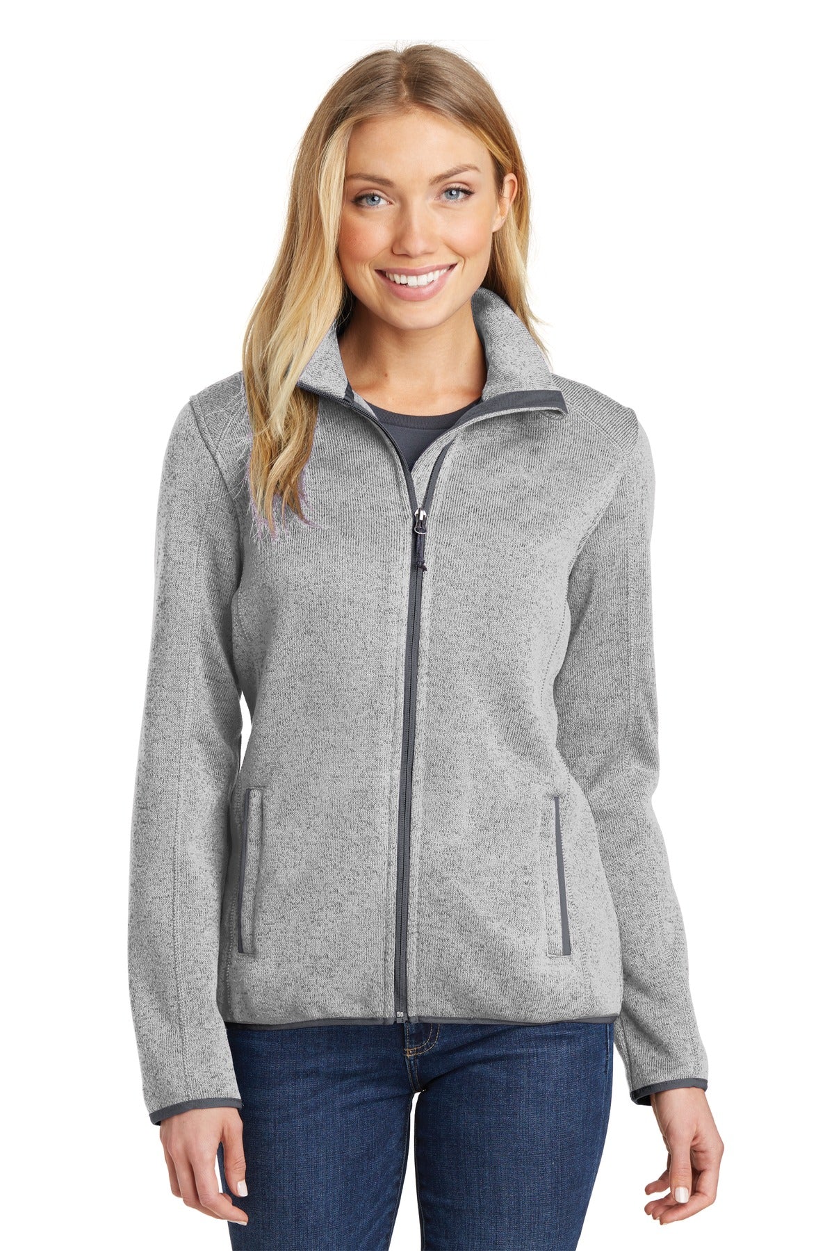 Port Authority® Ladies Sweater Fleece Jacket – In Stitches and Ink