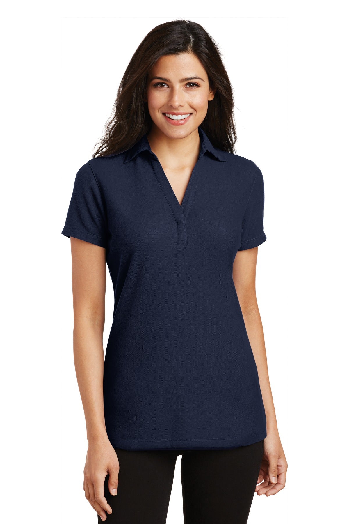 Port Authority® Ladies Silk Touch™ Y-Neck Polo. L5001