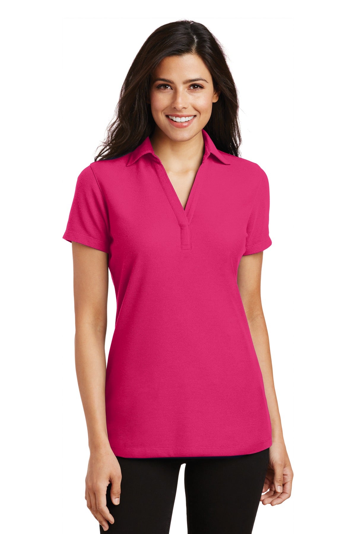Port Authority® Ladies Silk Touch™ Y-Neck Polo. L5001