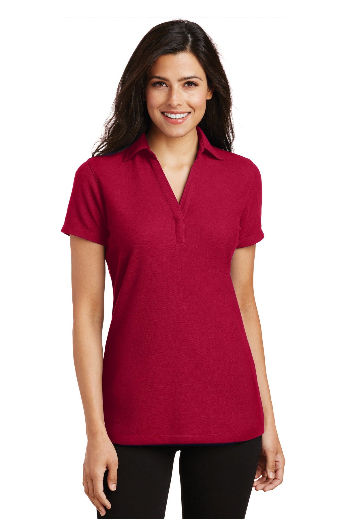 Port Authority® Ladies Silk Touch™ Y-Neck Polo. L5001