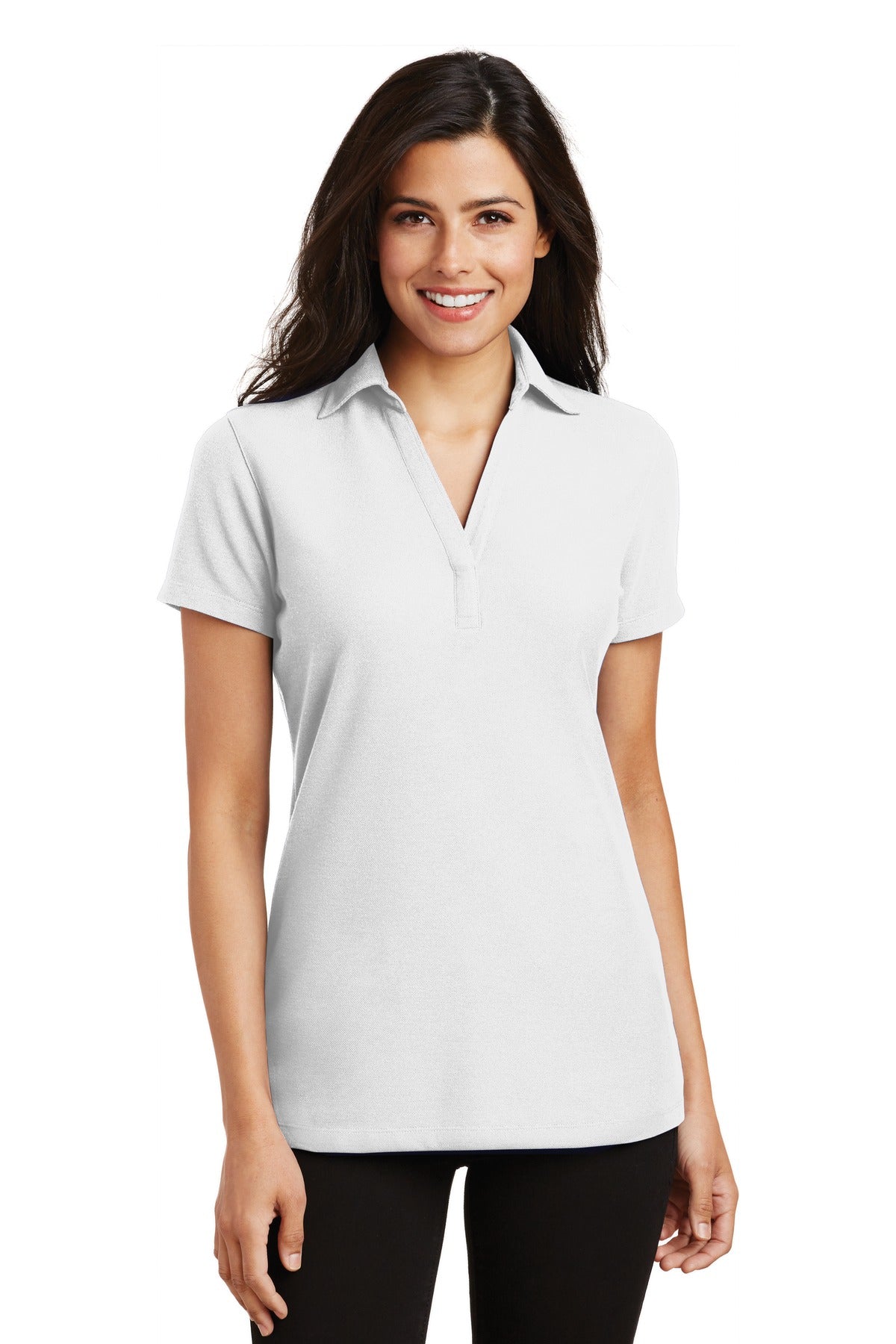 Port Authority® Ladies Silk Touch™ Y-Neck Polo. L5001