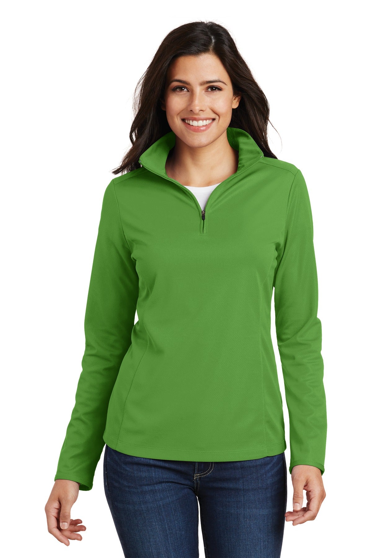 Port Authority® Ladies Pinpoint Mesh 1/2-Zip . L806