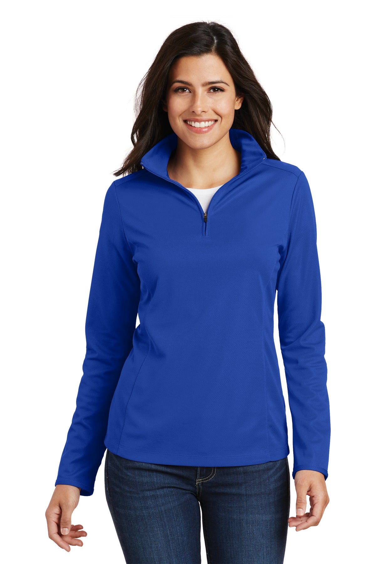 Port Authority® Ladies Pinpoint Mesh 1/2-Zip . L806