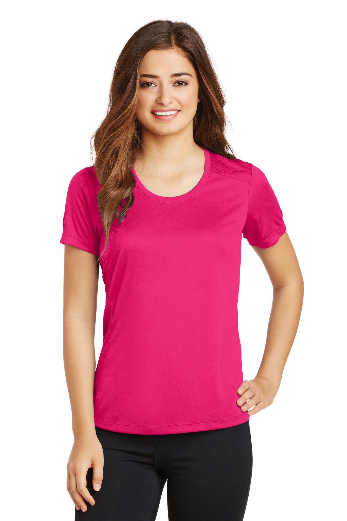 Sport-Tek® Ladies PosiCharge® Elevate Scoop Neck Tee. LST380
