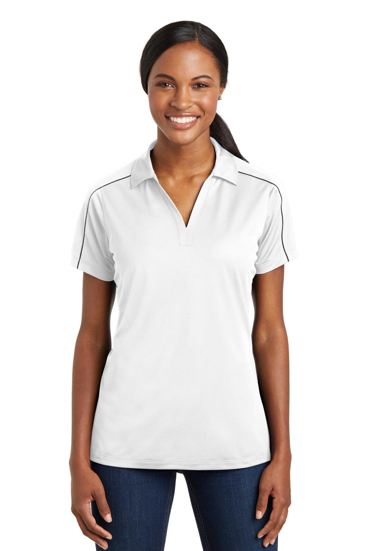 Sport-Tek® Ladies Micropique Sport-Wick® Piped Polo. LST653